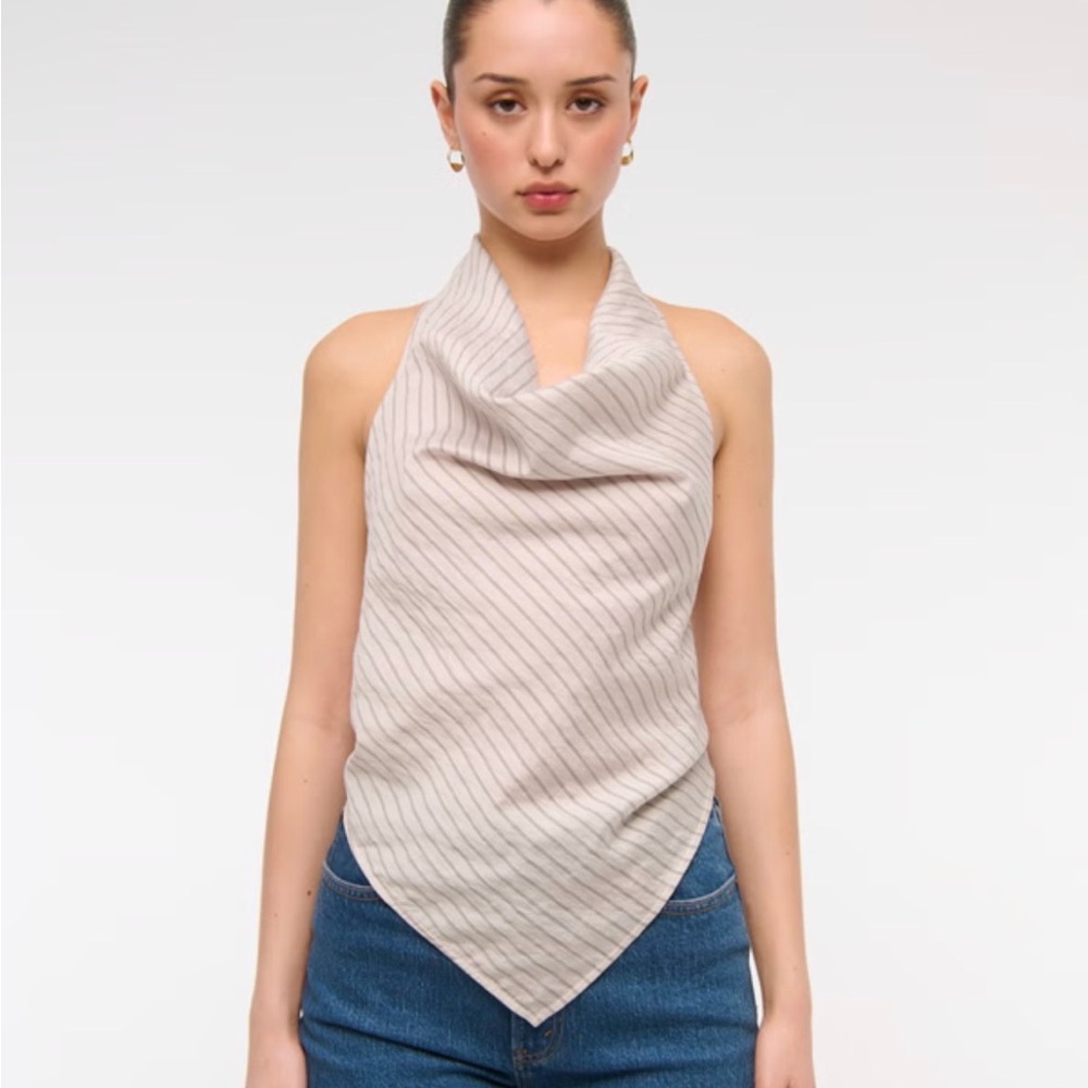NWT Abercrombie Cowl Neck Tie-Back Halter Top